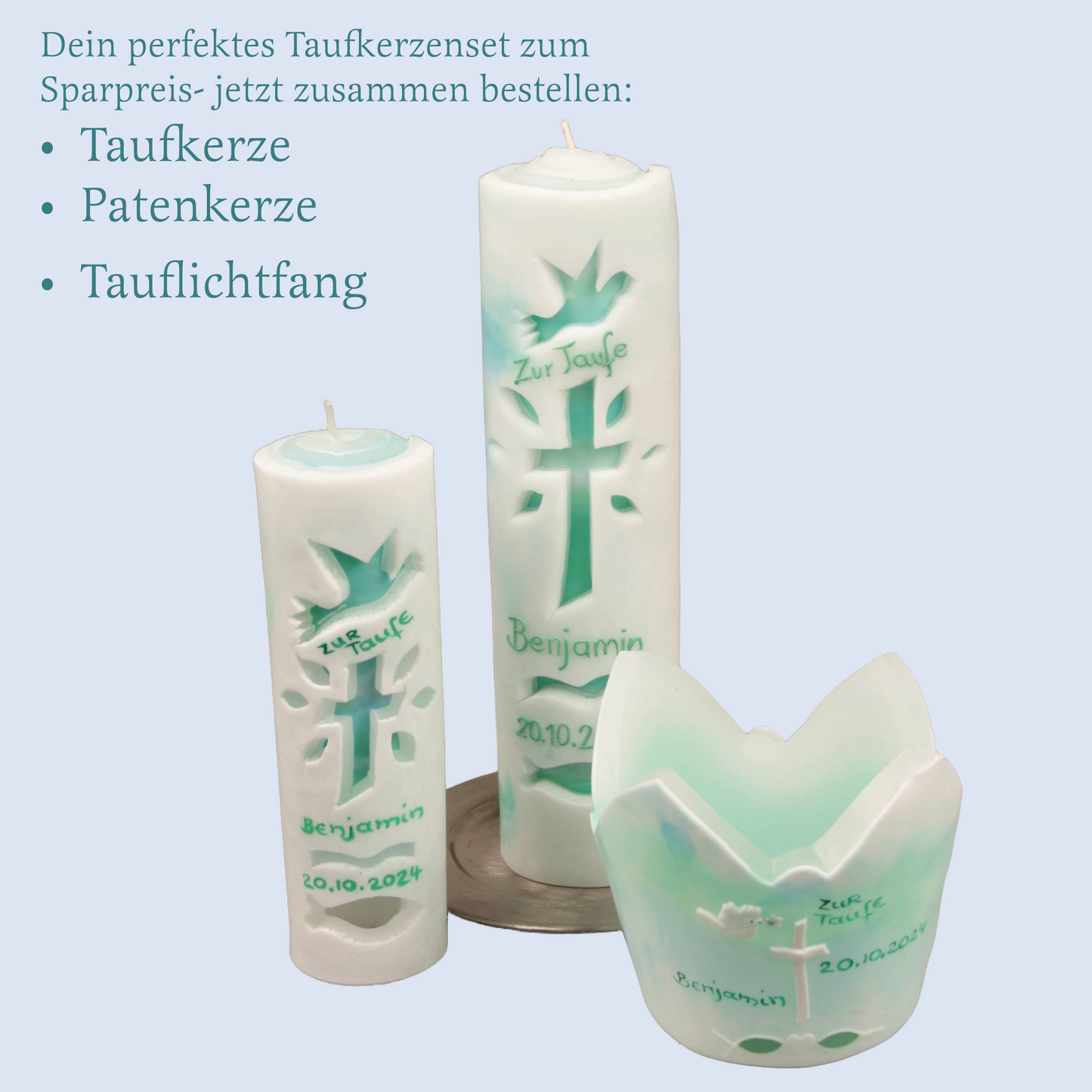 Leuchtkerzenset zur Taufe