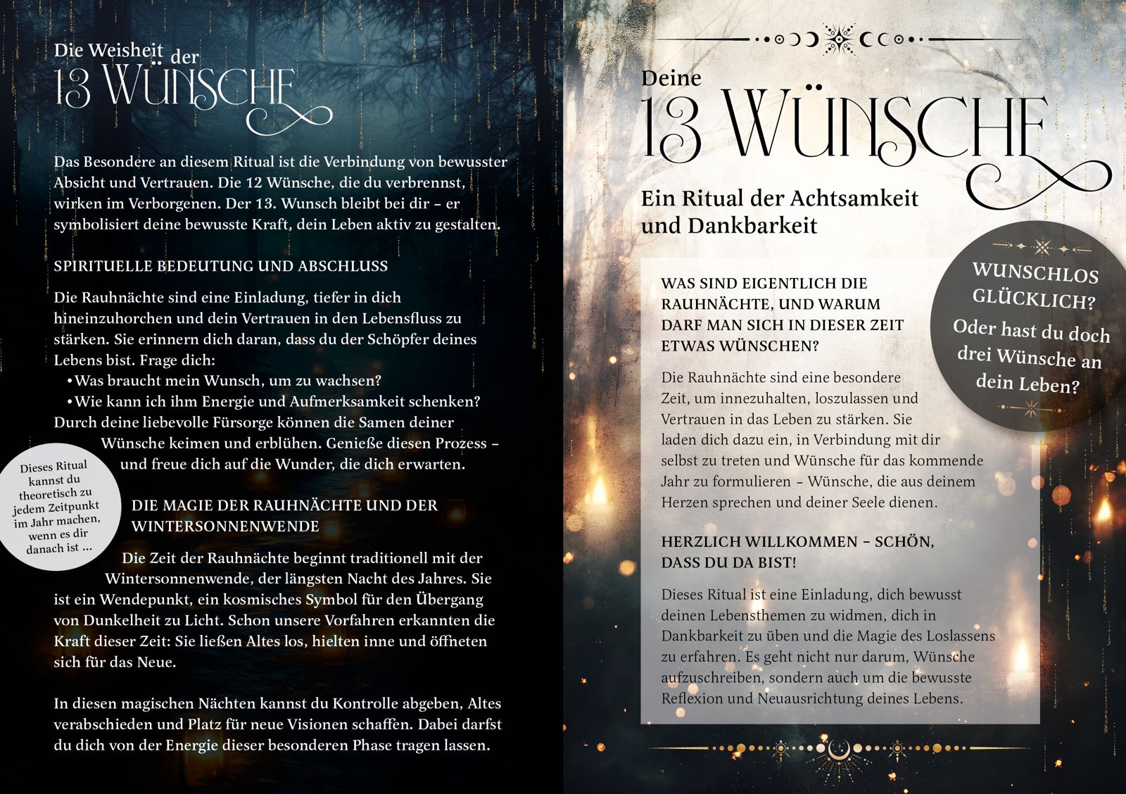 die weisheit der 13 Wünsche zur den Rauhnächten 