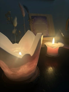 Kleines Schutz- Engelslicht in "Rosenquarz"