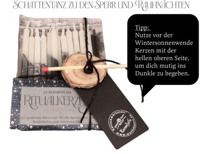 Rauhnachts-Premiumset – 13 Wünsche Ritualkerzen- Meditationskerzen zu den 12 Rahnächten Handarbeit