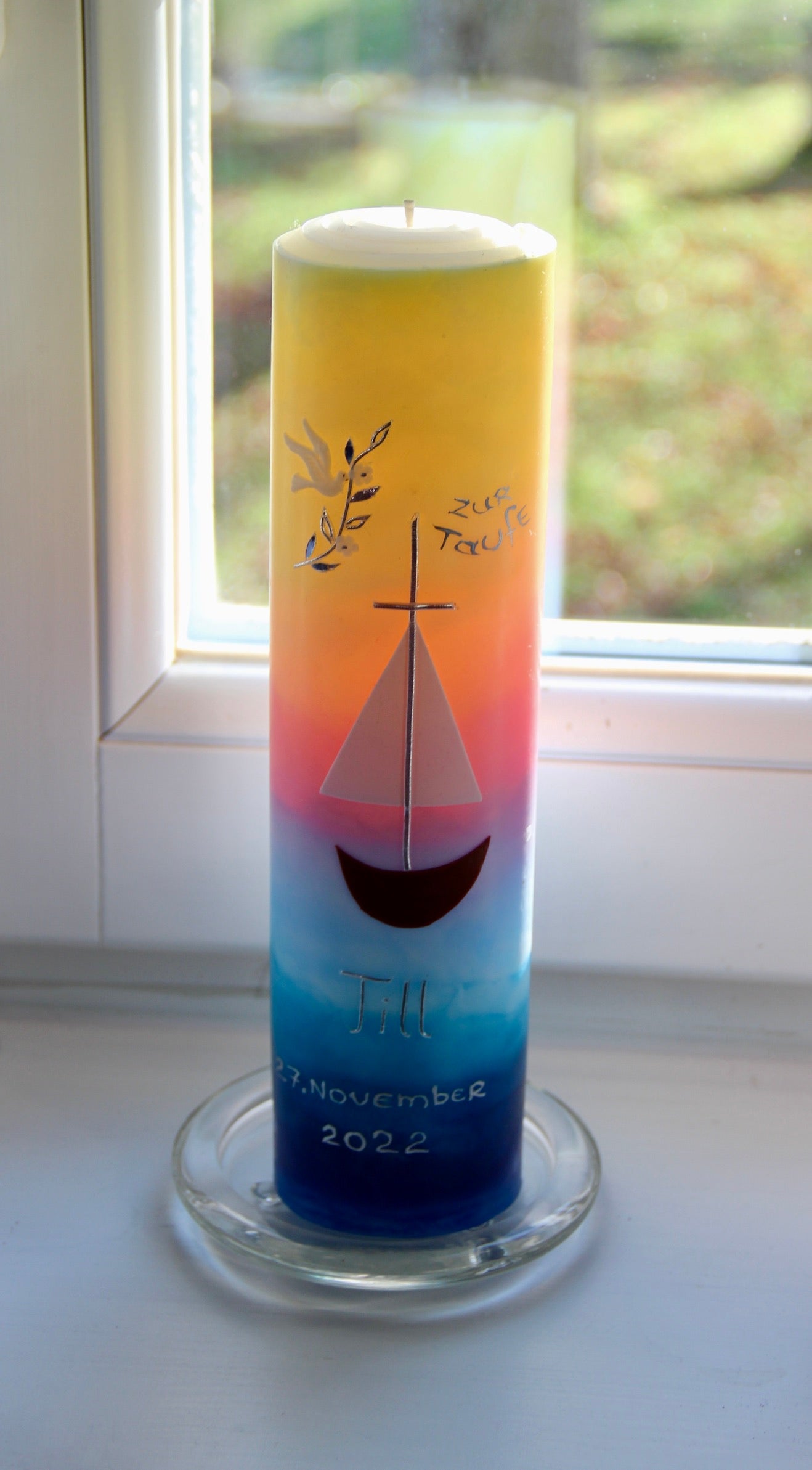 Taufkerze "Arche Noah"