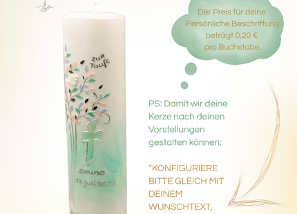 Taufkerze "Ellipse" mit Lebensbaum