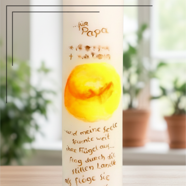 Trauerkerze mit Sonne – Ein Licht, das Hoffnung schenkt