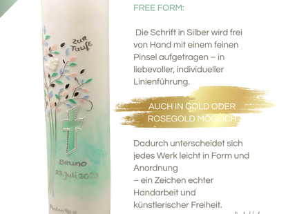 Taufkerze "Ellipse" mit Lebensbaum