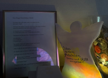 Engels-Wachsbild „Aurora Borealis“ mit LED