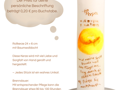 Trauerkerze mit Sonne – Ein Licht, das Hoffnung schenkt