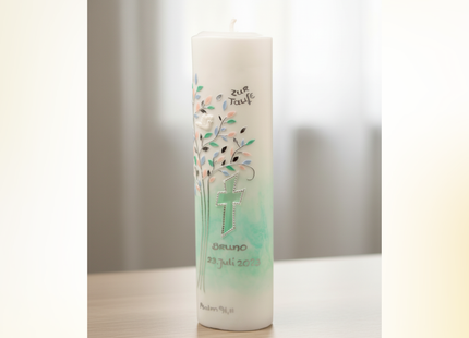 Taufkerze "Ellipse" mit Lebensbaum