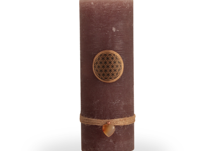 Rauhnachtkerze mit Blume des Lebens in Gold - Rustika Edition