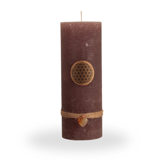 Rauhnachtkerze mit Blume des Lebens in Gold - Rustika Edition