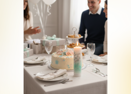 Taufkerze "Ellipse" mit Lebensbaum