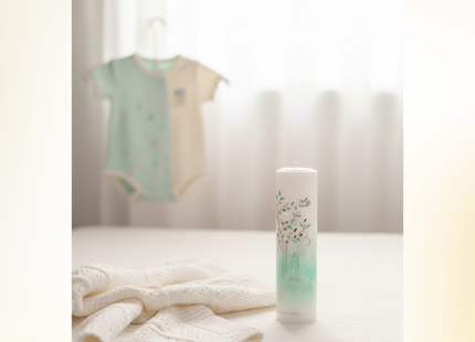 Taufkerze "Ellipse" mit Lebensbaum