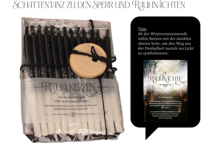 Rauhnachts-Premiumset – 13 Wünsche Ritualkerzen- Meditationskerzen zu den 12 Rahnächten Handarbeit