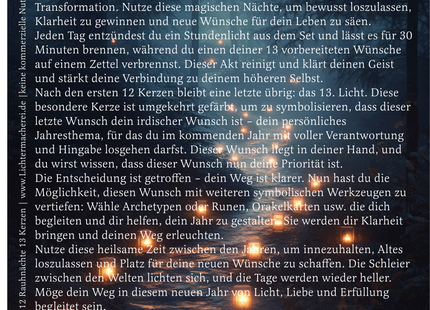 Rauhnachts-Premiumset XL – Kreativ-Kerze, Dip DIY Farben & 13 Wünsche Ritual