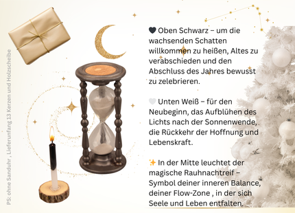 Dualitätskerze Schwarz-Weiß im Dip-Dye-Verlauf – kosmische Ritualkerze handgemacht“