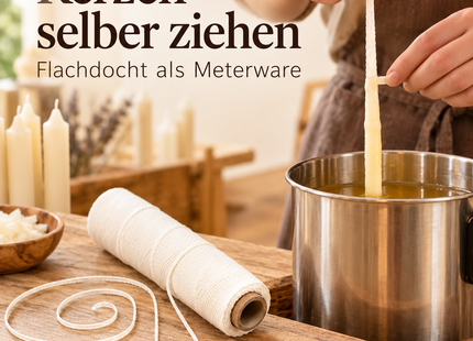 Flachdocht aus Baumwolle – ungewachster Kerzendocht als Meterware