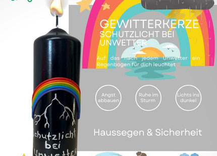 Gewitterkerze „Schutzlicht bei Unwetter“ – handgefertigte Wetterkerze aus Weidenberg