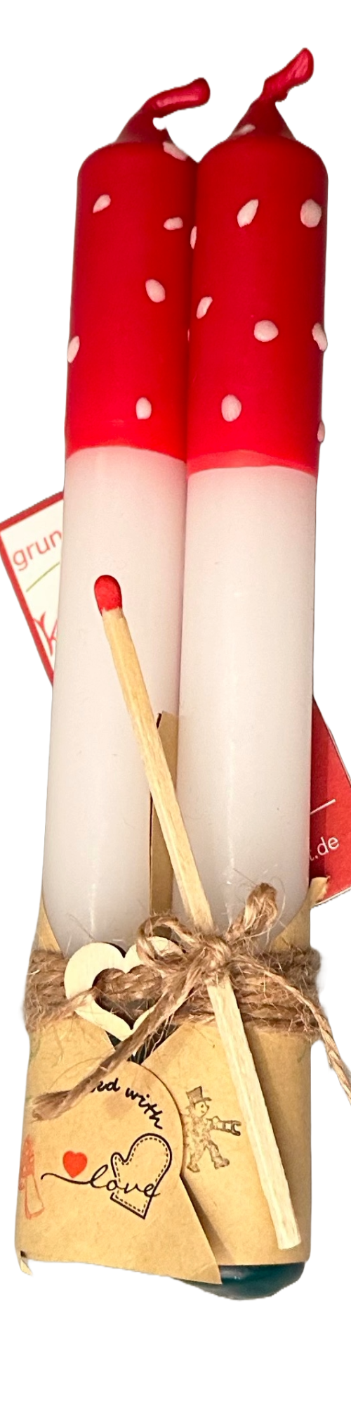 Fliegenpilz-Kerzen mit Initialzündung – Glückslicht im Doppelpack