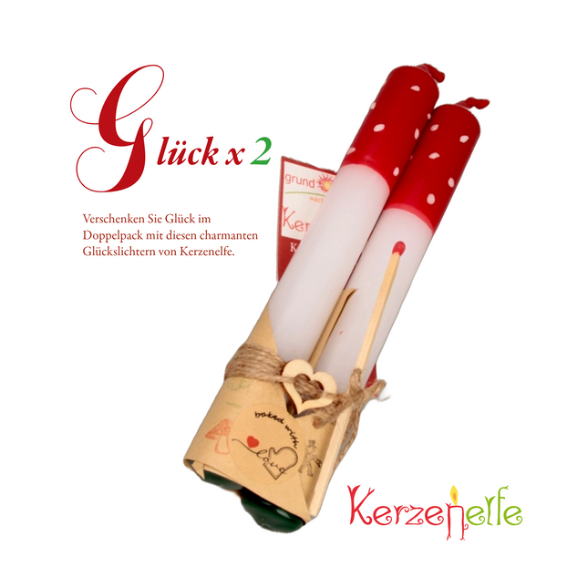 Glückskerzen von Kerzenelfe – Geschenkset für Weihnachten & Neujahr