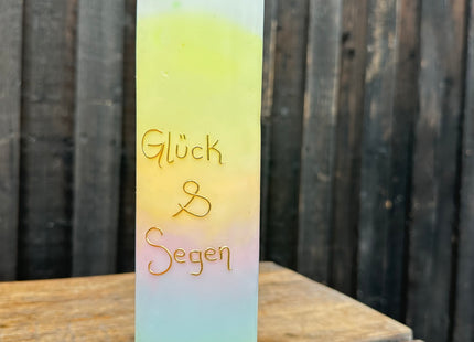 Aurora-Kerze „Glück & Segen“ – Unvergängliches Licht mit goldenem Glanz