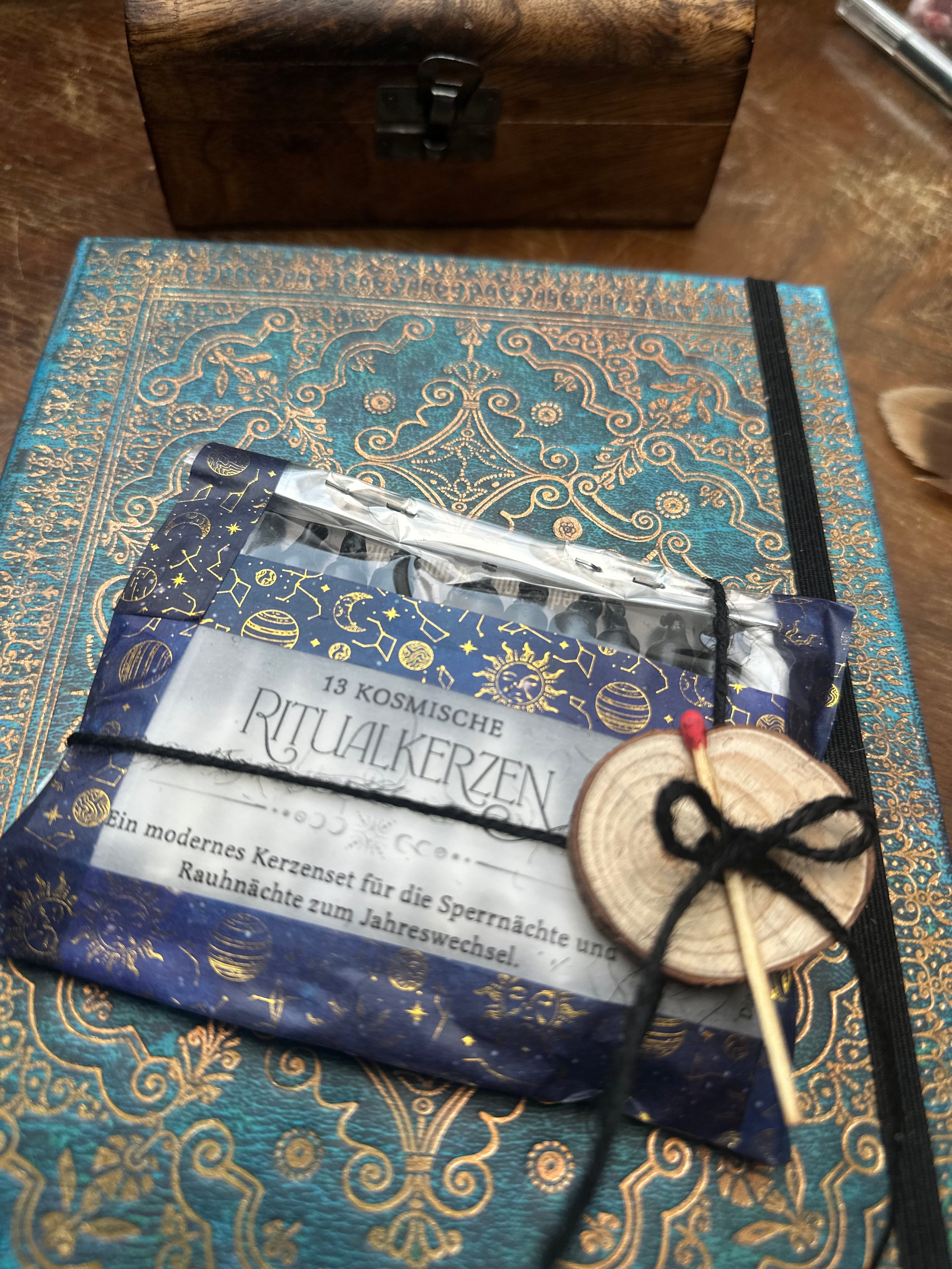 Rauhnachts-Premiumset – 13 Wünsche Ritualkerzen- Meditationskerzen zu den 12 Rahnächten Handarbeit