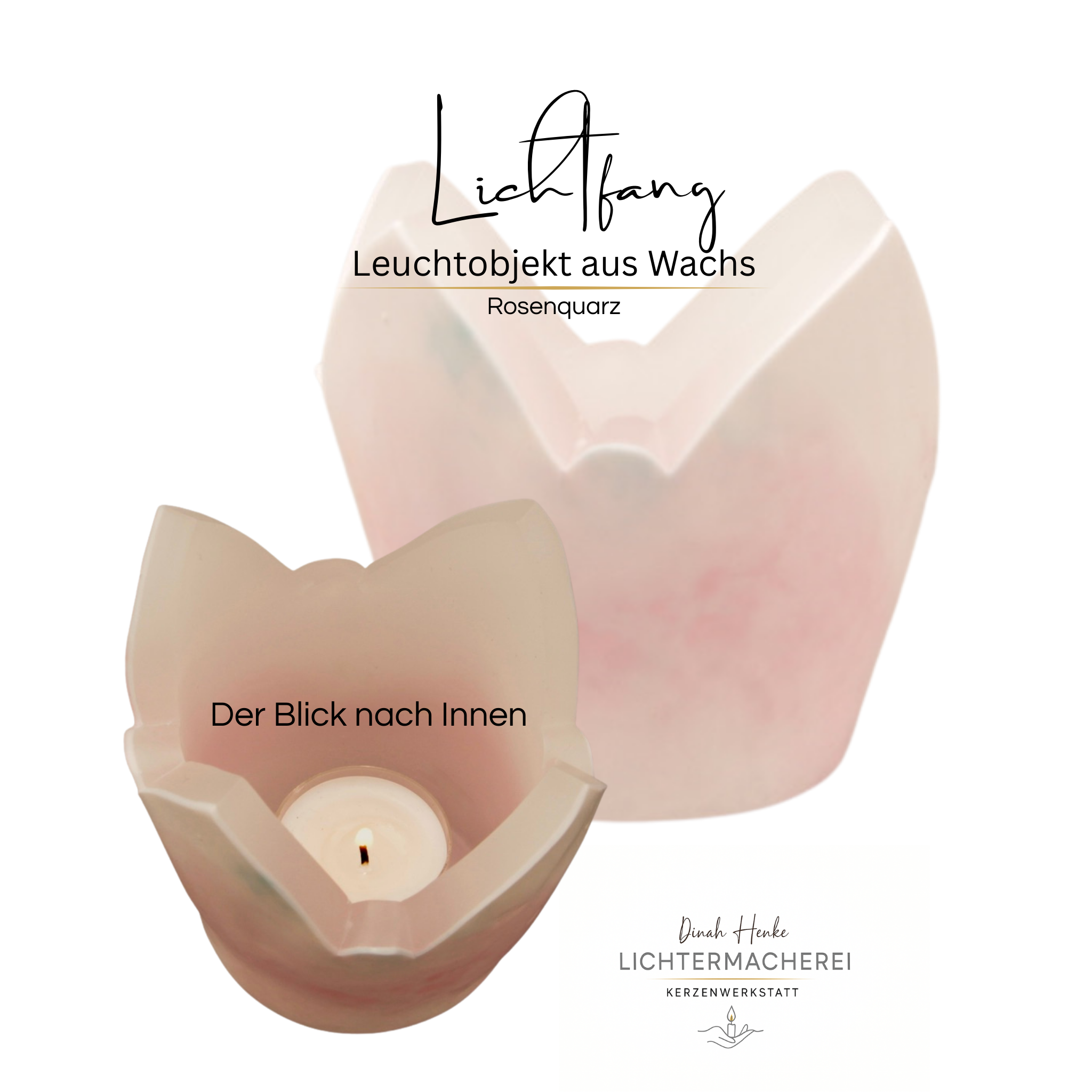 Kleines Schutz- Engelslicht in "Rosenquarz"