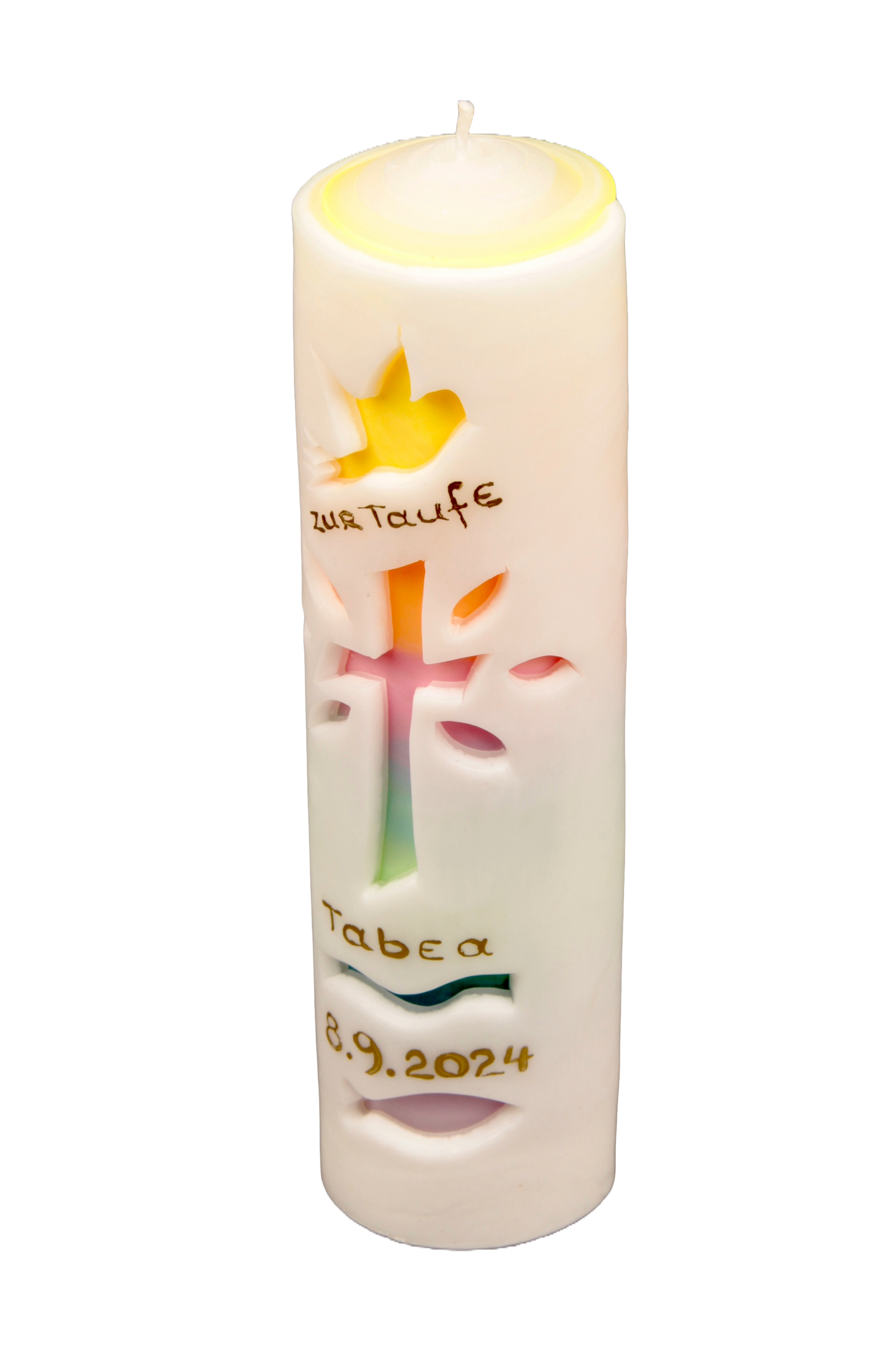 Leuchtkerze zur Taufe