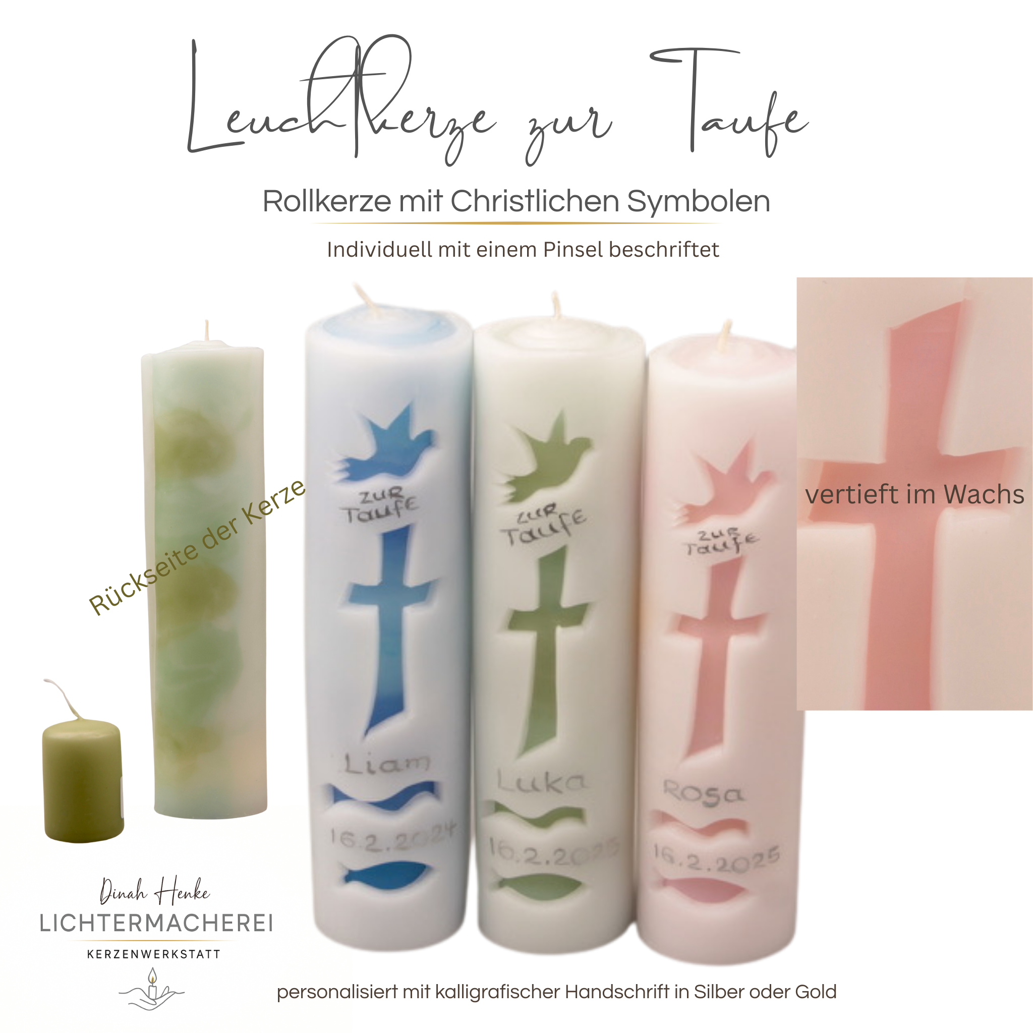 Leuchtkerze zur Taufe