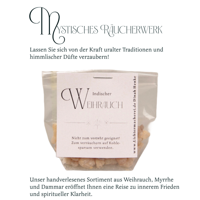 Räucherwerk für die Rauhnächte: Weihrauch, Myrrhe, Dammar je 20 gr.