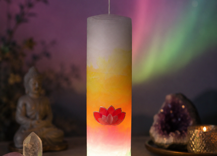 Aurora Borealis Nordlicht-Rollkerze M als spirituelle Kerze für Meditation, Rituale und Orakelkarten