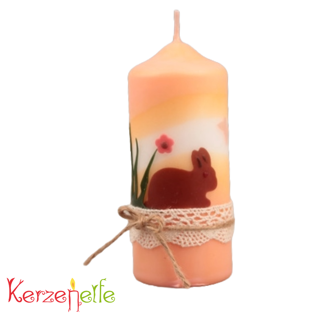 Kleine Handgemachte Osterhasenkerze