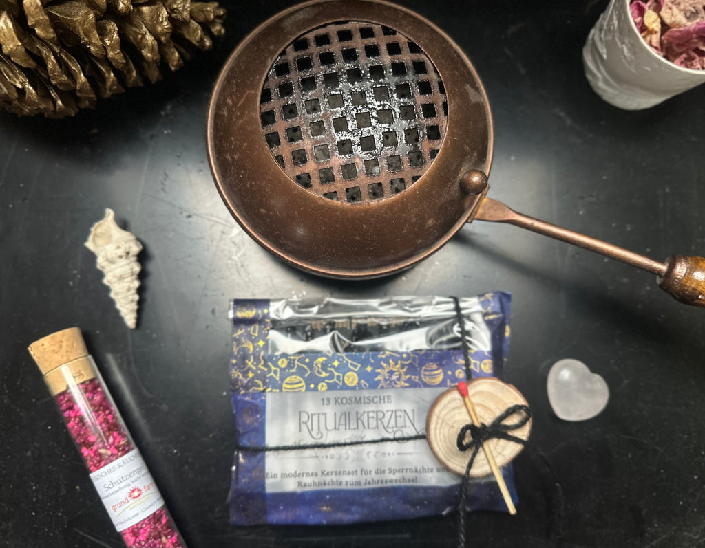 Rauhnachts-Premiumset – 13 Wünsche Ritualkerzen- Meditationskerzen zu den 12 Rahnächten Handarbeit