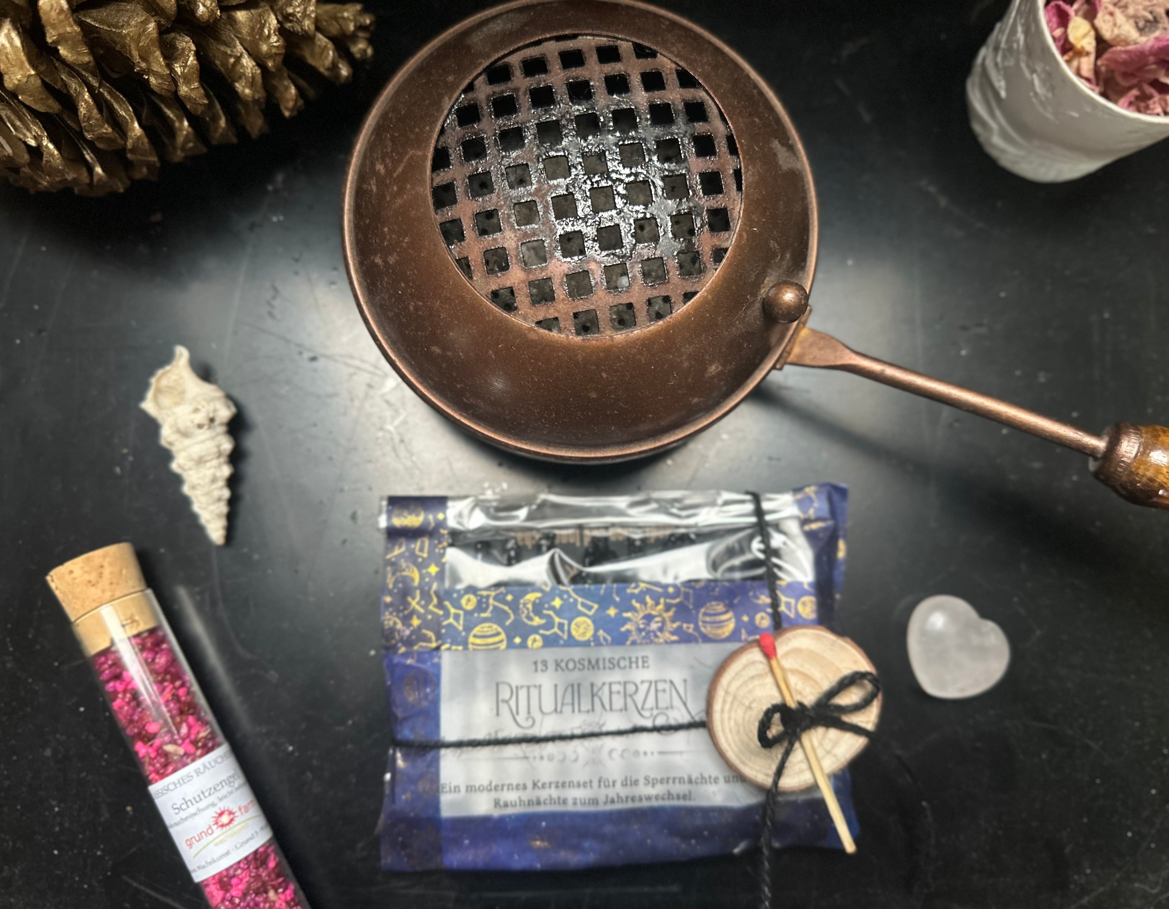 Rauhnachts-Premiumset – 13 Wünsche Ritualkerzen- Meditationskerzen zu den 12 Rahnächten Handarbeit