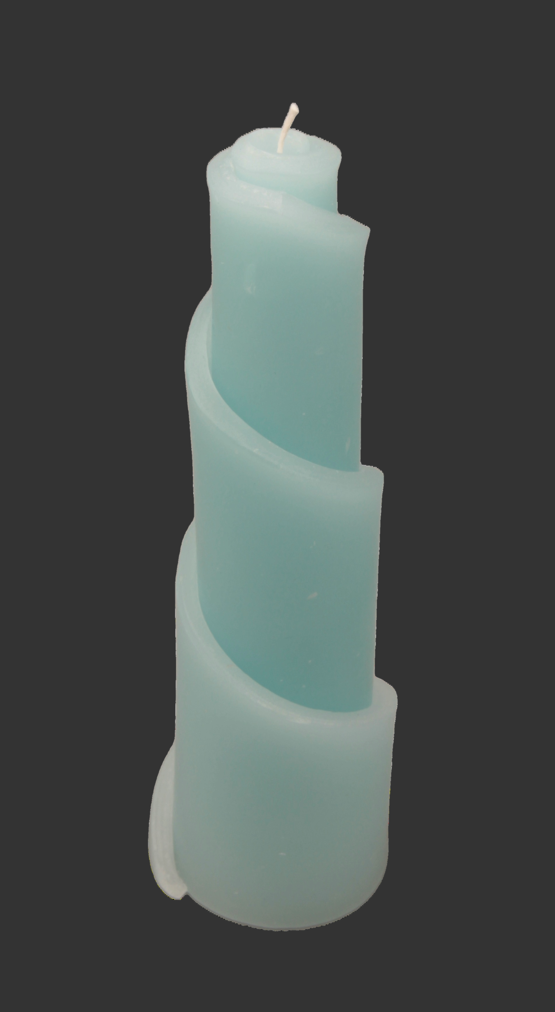 Spiralkerze in Aquamarinblau- Spirale des Lebens Kerze