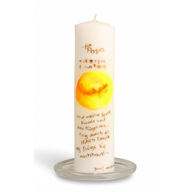 Trauerkerze mit Sonne – Ein Licht, das Hoffnung schenkt