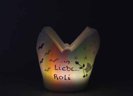 In Liebe Kerze zum Abschied als Lichtfang