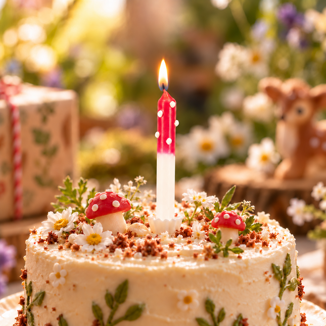 Mini-Fliegenpilzkerzen zum Geburtstag – 7er-Set