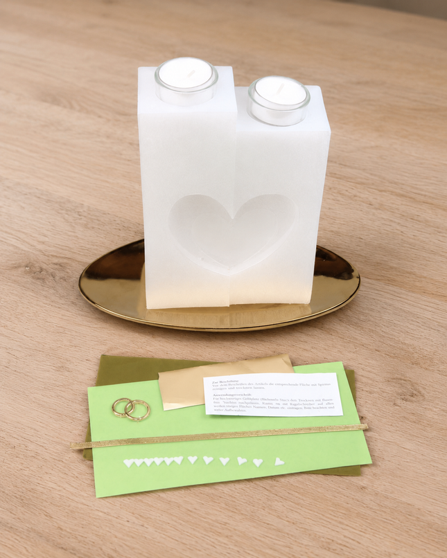 DIY Doppelherz Hochzeitskerze Set