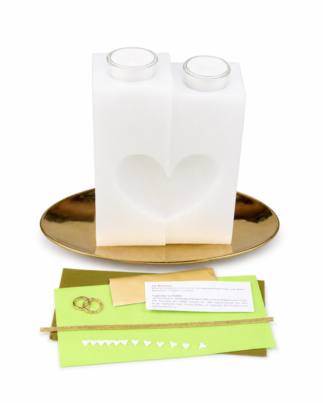 DIY Doppelherz Hochzeitskerze Set