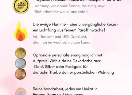 Unvergängliche Lichtschale aus hochwertigem Wachs in Engelsform mit warmem Teelicht- von Wachskunst.de deine Lichtermacher Kunsthandwerk 