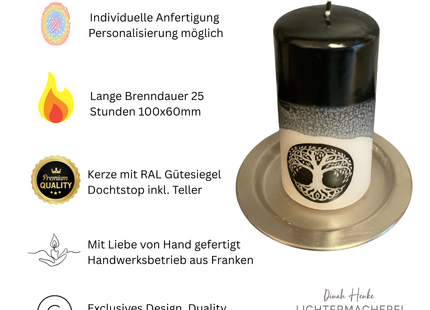 Handgemachte Weltenbaum-Kerze – spirituelles Geschenk für Rauhnächte, Rituale und Achtsamkeitsmomente