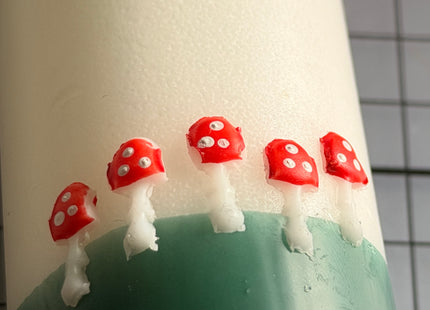 Mini-Glückspilze aus Wachs im 5er-Set zum Dekorieren von Kerzen