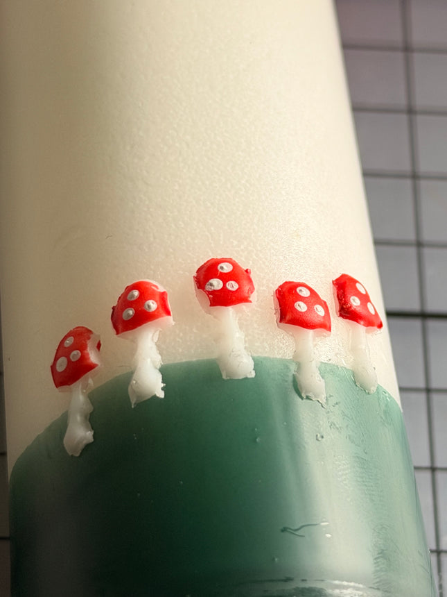Mini-Glückspilze aus Wachs im 5er-Set zum Dekorieren von Kerzen
