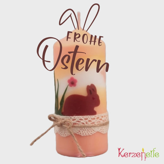 Kleine Handgemachte Osterhasenkerze