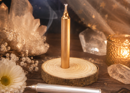 Orakel-Kerzen-Set Gold & Silber für Kartenlegung