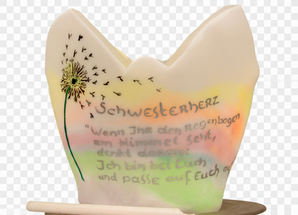 Lichtfang mit Pusteblume – Ein Licht der Erinnerung in zarten Pastellfarben